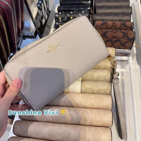 NWT Coach Long Zip Around Wallet Leather C4451, IM/GREY BIRCH - Picture 3 of 6